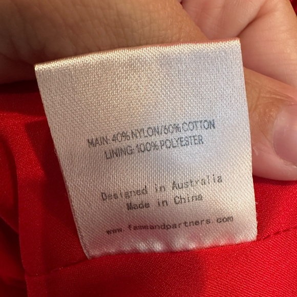 Fame and Partners The Max Midi Dress in Red Lace Sheath Chic Cocktail Size 8 Med - Picture 14 of 16